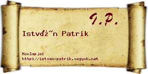 István Patrik névjegykártya