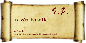 István Patrik névjegykártya